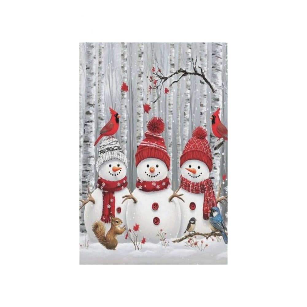 Winter Snowmans Unframed Canvas Wall Art  16" X 24"